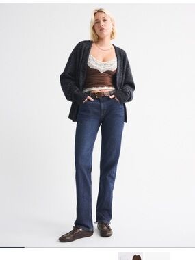 Abercrombie mid rise Straight-Leg Women’s Jeans - Dark Blue